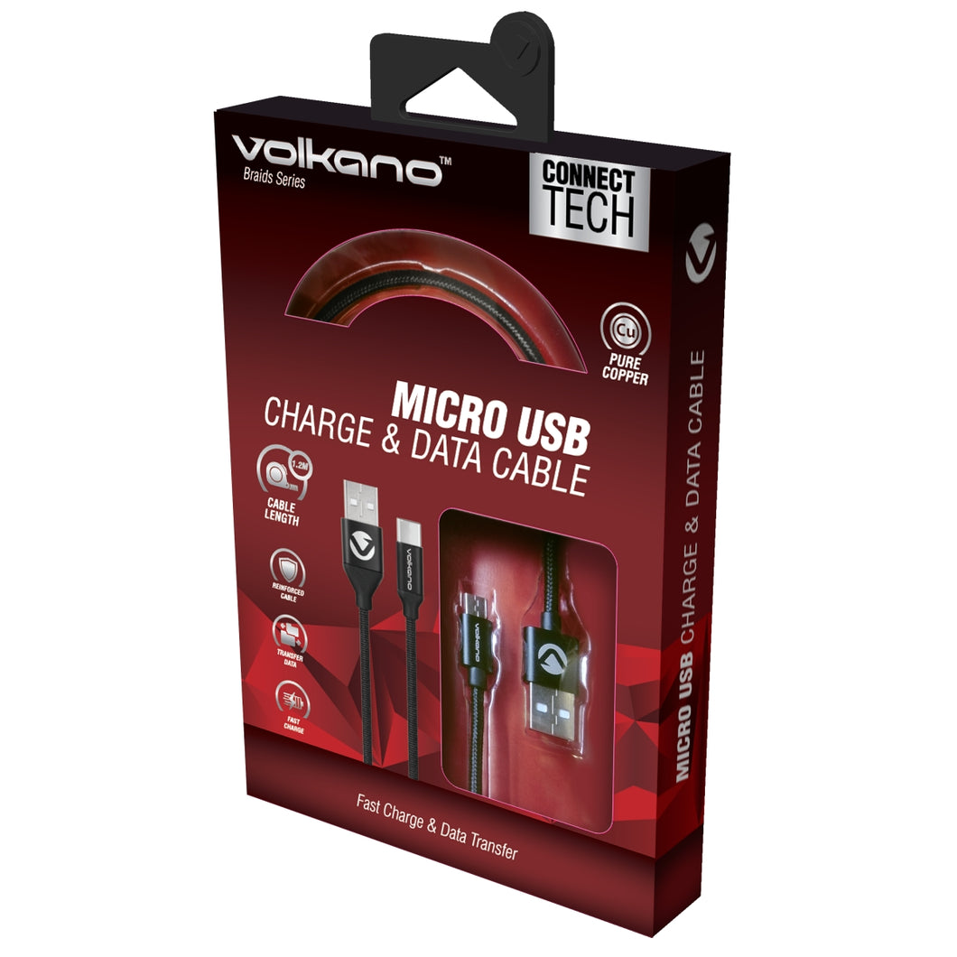 Volkano Braids Series Nylon Braided Micro USB Cable 1.2m